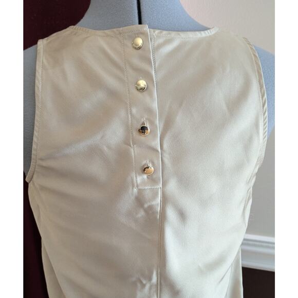 J Crew Women's Classic Officewear Gold‎ Shell Tank Back Buttons XS Quiet Luxury - Picture 2 of 5